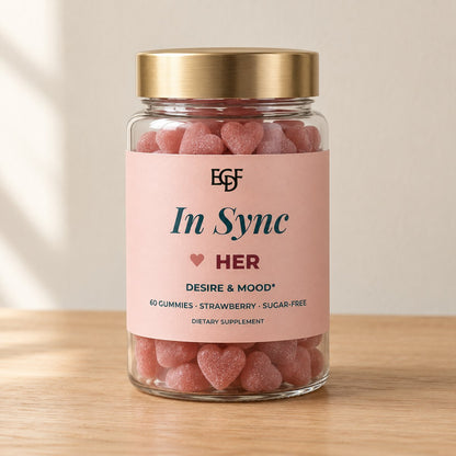 Le pot In Sync ELLE : 60 gummies cœur rose, fraise, sans sucre